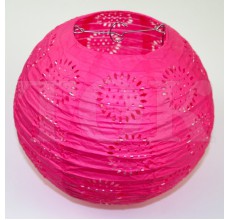 Бумажный фонарик с рисунком розовый 25 см. 0924-12